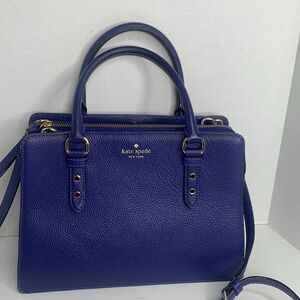 Kate Spade Cove Street Provence indigo blue leather satchel shoulder bag